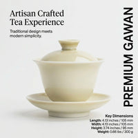Jingdezhen Gaiwan: Cyan Gray Ceramic Tea Cup