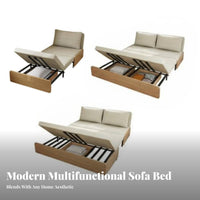 Foldable Design Wooden Frame Futon Space-Saving transformable Sofa two-in-individualUse Sleeper Couch Minimalist appearance for Apartment Dwellers, Students, Homeowners, Small Spaces, Home Office