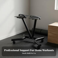 Easy Mobility Dumbbell Rack with Wheels Locking Casters Dumbbell Rack Stand Space-Saving Home Gym Storage Organizer Large Capacity