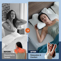 Memory Foam Side Sleeper Pillow with Contoured Shape, Butterfly Shape, Polyester Cover