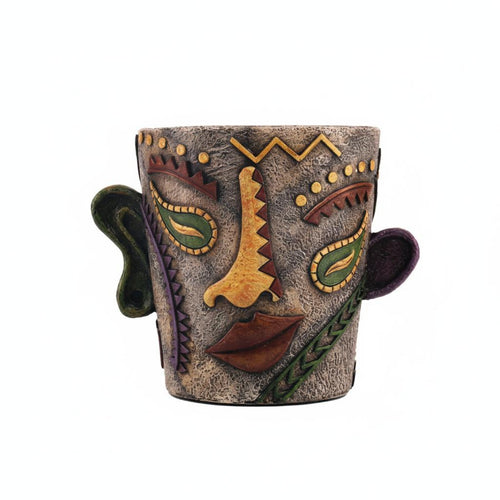 Face Planter Multicolor Resin Planter Rustic Finish