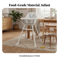 Washable Feeding Chair with Tray Easy to Clean Modern Toddler Dining Seat Food-Grade Material Modern Toddler Dining Chair 5-Point Safety Harness for Toddlers, Infants, Parents, Mealtime, Home, Kitchen, Living Room