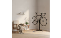 Space-Saving Upright Bike Stand Vertical L-Shaped Cycle Stand Metal Freestanding Bike Rack Sturdy for Cyclists, Commuters, Garage, Apartment