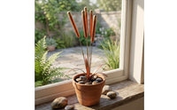 5 Pieces Metal Wind Chimes with Stake Rustic Cattail Garden Stake for Patio