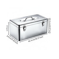 Stainless Steel Toolbox Brushed Silver Hard-Shell Toolbox Latch Closures