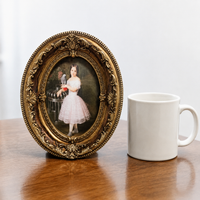 Classic Resin Picture Frame, Handmade, 10x15cm Inside / 17x20cm Outside, Antique Gold, European Photo Frame for Wedding Gifts for Bride and Groom