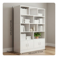 Multi-Tier Display Cabinet Sturdy Construction for Living Room, Study