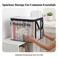 Wheeled book container Large Capacity Storage Container Clear View for Study Room