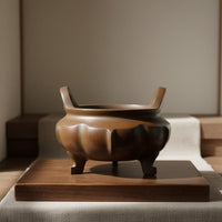 Lotus Incense Burner Brown Metallic-Like Finish Copper Incense Burner Side