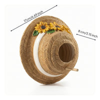 Bird Nest Ornament Nature-Themed Wall Ornament with Perch Decorative Bird Nest for Gardeners, Courtyard, Fence