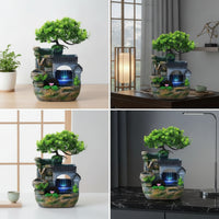 Rockery Desktop Water Fountain Circulating Tabletop Water Fountain Lighted Stone-Look for Living Room, Desk, Office