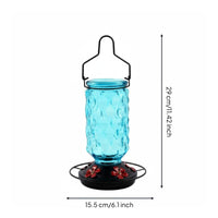 Bird Feeder Flower Shaped Feeding Ports Glass Bird Feeder Crawler Moat Included Garden Decor for Patio, Backyard