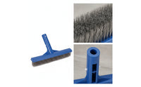 10-Inch Pool Brush with Stainless Steel Bristles Heavy-Duty Pool Brush with Wire Bristles Premium Quality Compatible for Swimming Pools