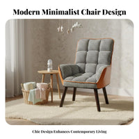 Upholstered Armchair Comfortable Seat Tufted Houndstooth Armchair Padded Cushion