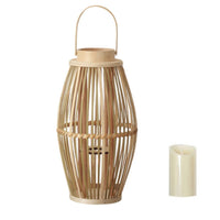 Wood Lantern with Candle Lightweight Floor Lantern Farmhouse for Tea Corner