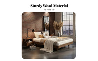 elevated Bed Frame Headboardless elevated Slat Frame woven-mat and design Bedroom Furniture for Minimalists, home dwellers, Guest Room, Apartment, attic