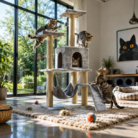 Multi-Level Feline Tree Hanging Feline Sling Pet Furniture Stable