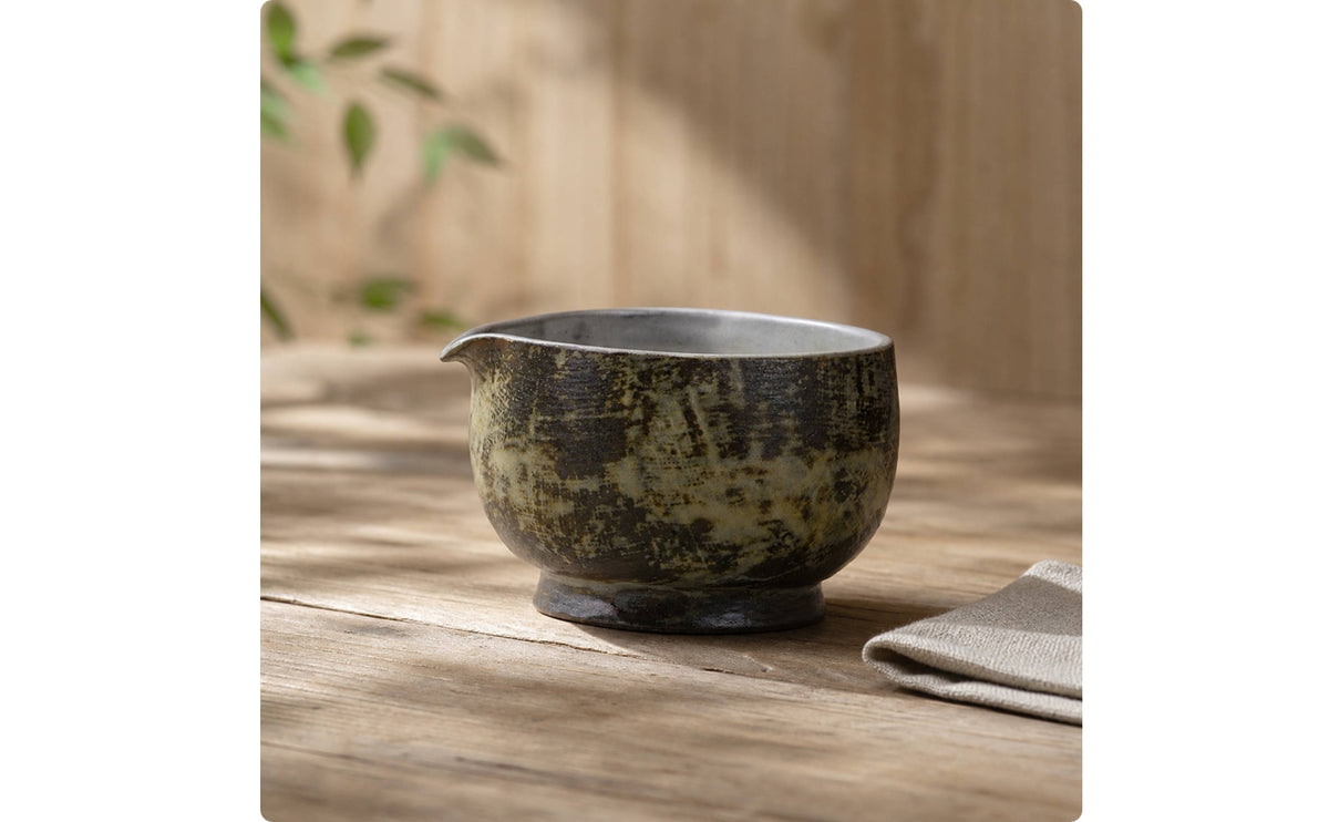 Matcha Bowl with Spout Textured   with Spout Vintage Matcha Bowl for Home