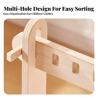 complimentarystanding House-Shaped Clothes Rack Childaccessible Height children's Furniture Playful Design Garment Stand Easy Assembly for Toddlers, Babies, Parents, Kindergarten, Bedroom, Playroom, Entryway