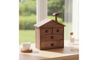 House Shaped Jewelry Box Decorative Jewelry Box with Drawers Compact for Bedside Table