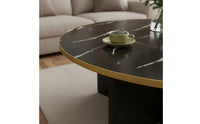 Round Coffee Table Minimalist Design Modern Circular Table Rounded Edges Home Furniture for Small Areas, Bedroom, Living Room