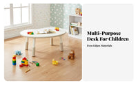 Adjustable Peanut-Shaped Desk Wipe-Clean Desktop for Playroom, Toddlers, Parents