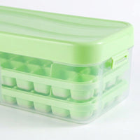 Ice Maker with Storage Box for Baby Food and Drinks, 2-Pack Easy Release Ice Tray with Lid for Home Bar, Food Grade Kitchen Gadget, Modern Style