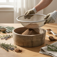 5 Pieces Soil Sifter Round Sand Sieve Silver