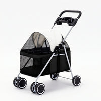 Dog Stroller Foldable Pet Pram Cat Stroller Secure Mesh Carrier Stable Four Wheel Frame with Cup Holder Suitable for Pet Owners Walking Travel