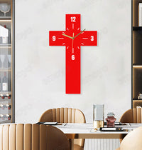 Modern Silent Cross Wall Clock with Acrylic Frame for Commercial Spaces