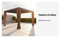Aluminum Loered Pergola Waterproof Aluminum Gazebo Protection Loered Pergola for Garden Enthusiasts, Entertainers