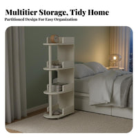 Multi-Tier Rolling Trolley Versatile Side Cabinet Raised Edges for Narrow Gaps