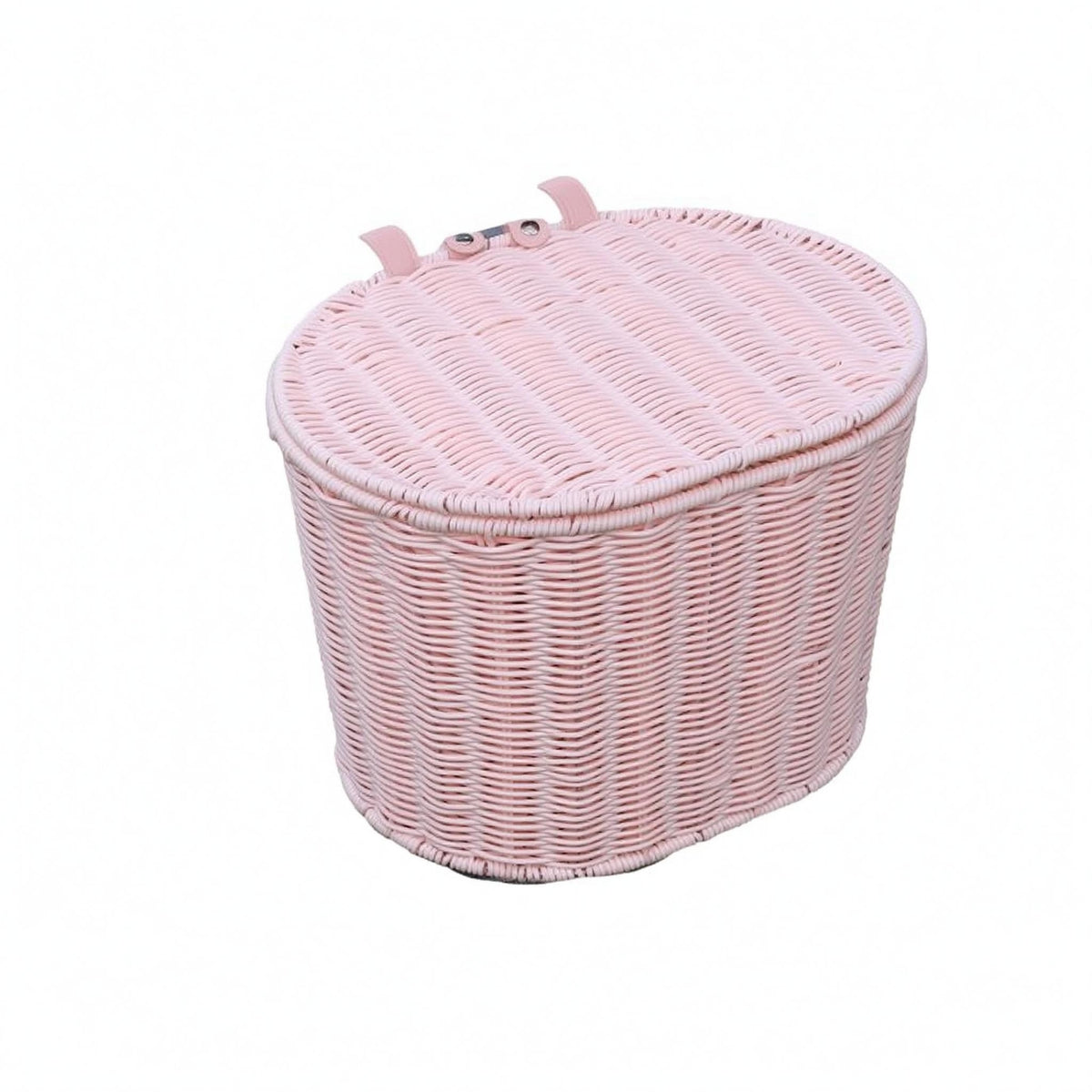 Lidded Bike Basket Covered Storage Rear Cycle Basket Oval for Scooter