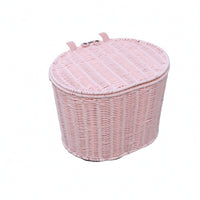 Lidded Bike Basket Covered Storage Rear Cycle Basket Oval for Scooter