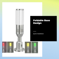 LED alarm tower light, 3-color, sound/light warning, 24V DC
