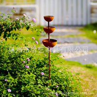 Rusty Rain Collector Decorative Garden Stake