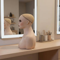 Mannequin Head with Shoulders Solid Hairpiece Display Head Elegant Look Accessory Earrings Necklace Display Bust