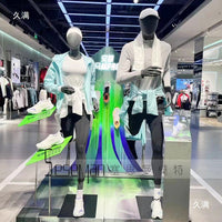 电镀银肌肉运动模特男女儿童跑步模特服装店