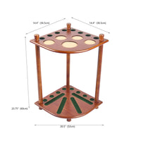 8-Hole Cue Holder Solid Wood Game Room Storage Easy to Organize