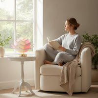 Rose Table Lamp Corded Rose Lamp Sculptural Romantic for Bedroom, Reading Corner