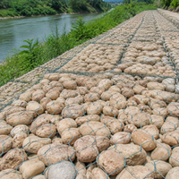 Gabion Mesh 100x100cm, Galvanised Wire Mesh Cages, Stone Baskets for Retaining Wall, Flood & Slope Protection