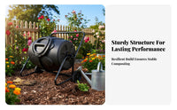 Tumbling Compost Bin Large Capacity Outdoor Compost Tumbler Tumbling Composter Easy to Use Rotating Soil Enhancer Generator