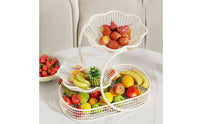 Countertop 3-Tier Fruit Basket Space-Saving Metal Fruit Stand Decorative Freestanding for Kitchen Counter, Dining Table