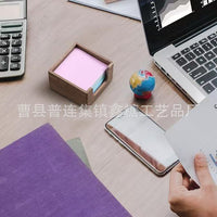 实木便签收纳盒办公室回形针名片无盖储物盒餐厅木质纸巾盒抽纸盒