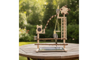 Parrot Activity Center Wooden Bird Playground with Ladder Parrot Playstand