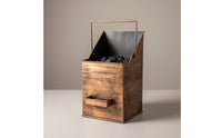 Rectangular Ash Bin with Shovel Holder Heat-Resistant Fireplace Ash Bin Easy to Carry Heavy-Duty for Wood Heater