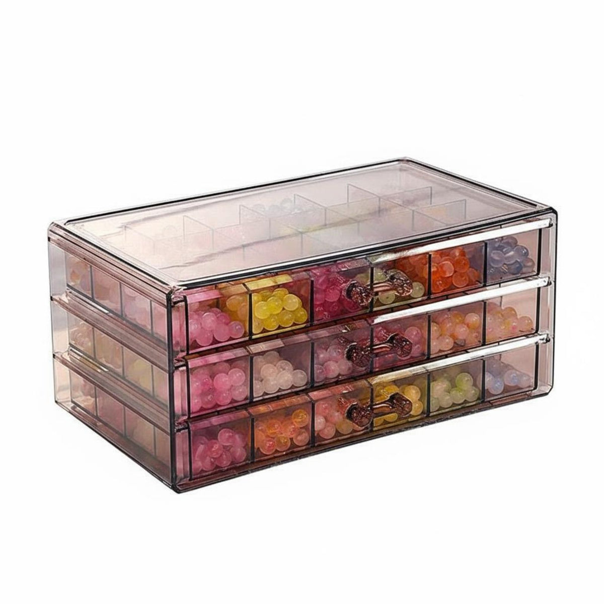 Clear Multi-Drawer Bead Box Transparent Design Craft Organizer for Desktop, Home