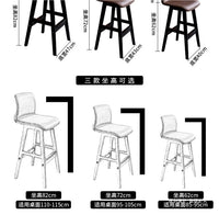 j8实木靠背吧椅高脚凳酒吧椅椅简约咖啡厅吧台椅北欧轻奢家用奶g3