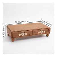 Monitor Riser with Drawers Brown Furniture Stylish for Students