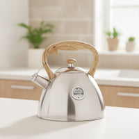 Tea Kettle with Wood Grain Handle Brushed Matte for Kitchen, Coffee Makers